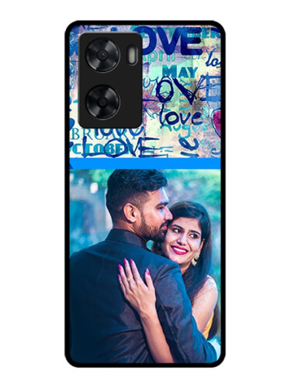 Custom Oppo A77s Custom Glass Mobile Case - Colorful Love Design