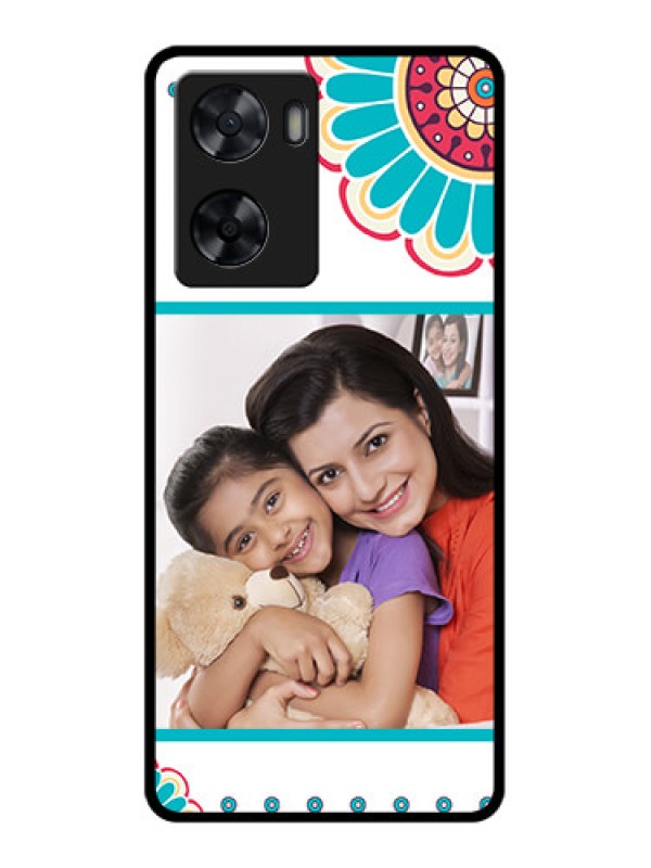 Custom Oppo A77s Custom Glass Phone Case - Flower Design