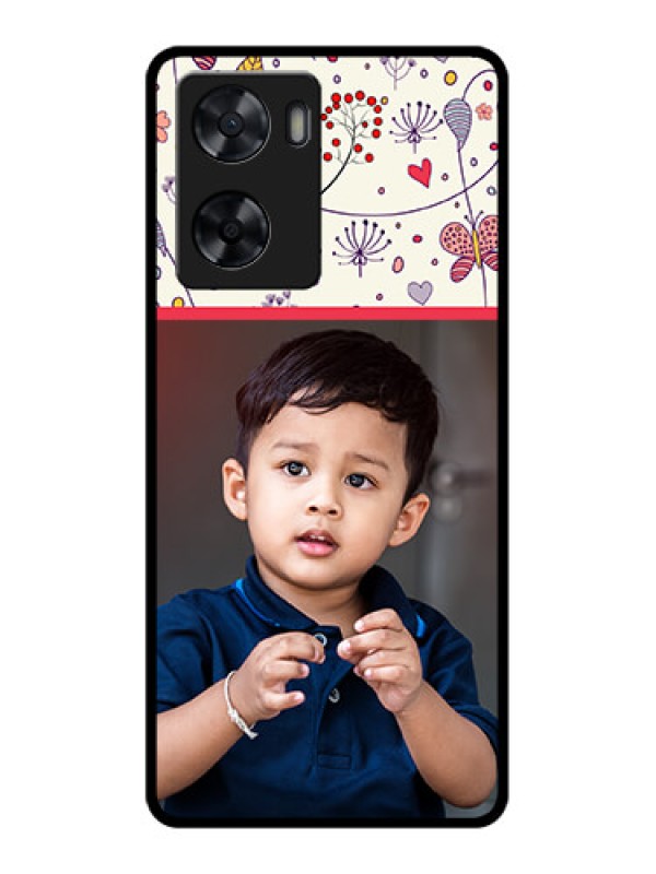 Custom Oppo A77s Custom Glass Mobile Case - Premium Floral Design