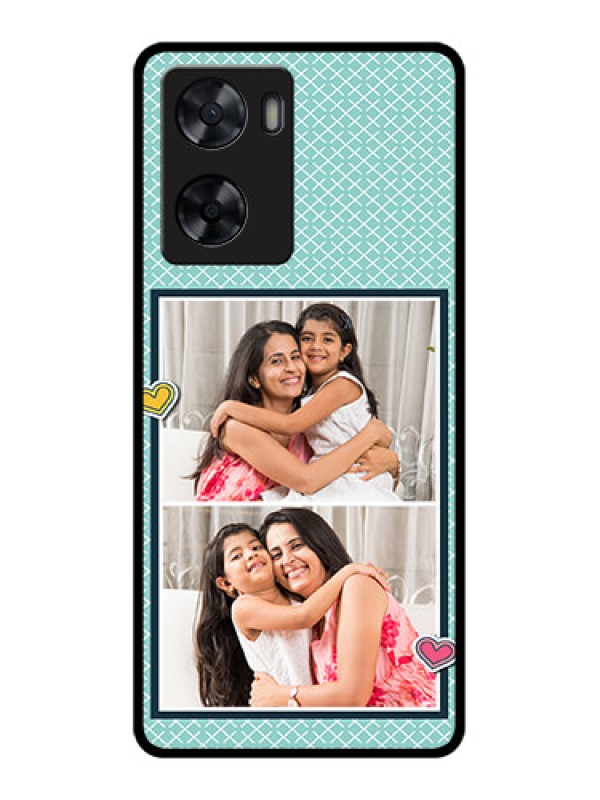 Custom Oppo A77s Custom Glass Phone Case - 2 Image Holder with Pattern Design