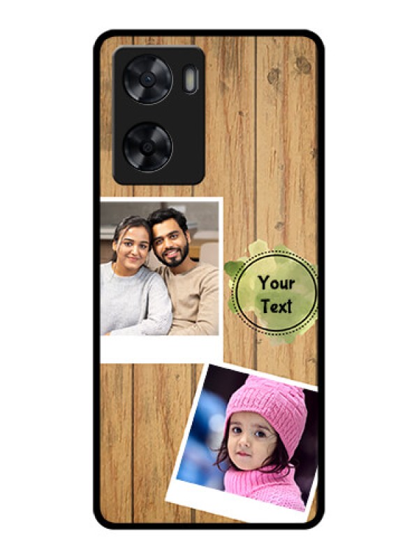 Custom Oppo A77s Custom Glass Phone Case - Wooden Texture Design