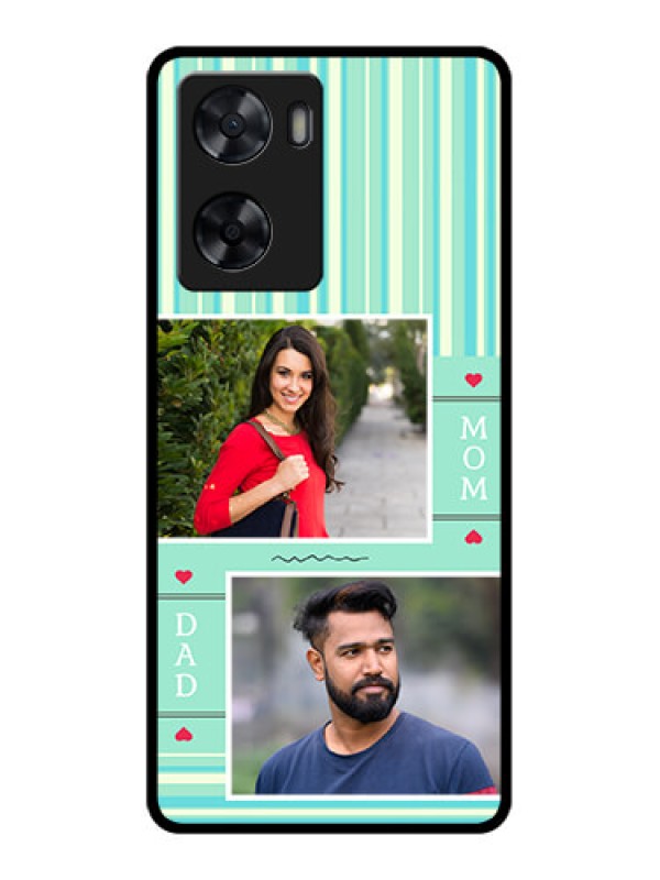 Custom Oppo A77s Custom Glass Phone Case - Mom & Dad Pic Design