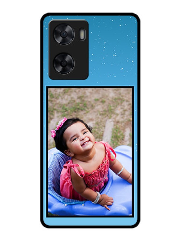 Custom Oppo A77s Custom Glass Mobile Case - Wave Pattern Colorful Design