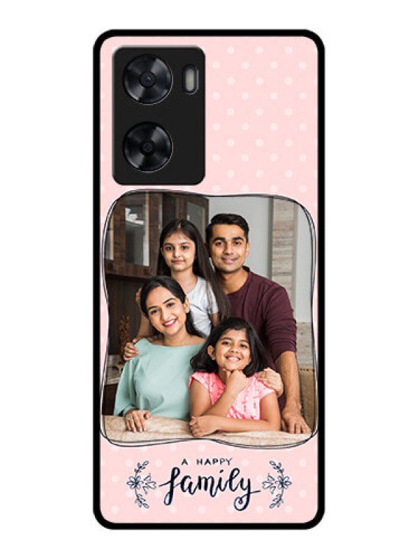 Custom Oppo A77s Custom Glass Phone Case - Family with Dots Design