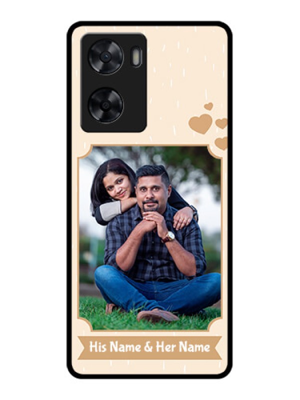 Custom Oppo A77s Custom Glass Phone Case - with confetti love design