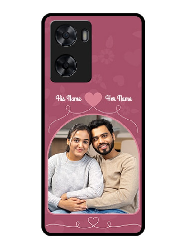 Custom Oppo A77s Photo Printing on Glass Case - Love Floral Design