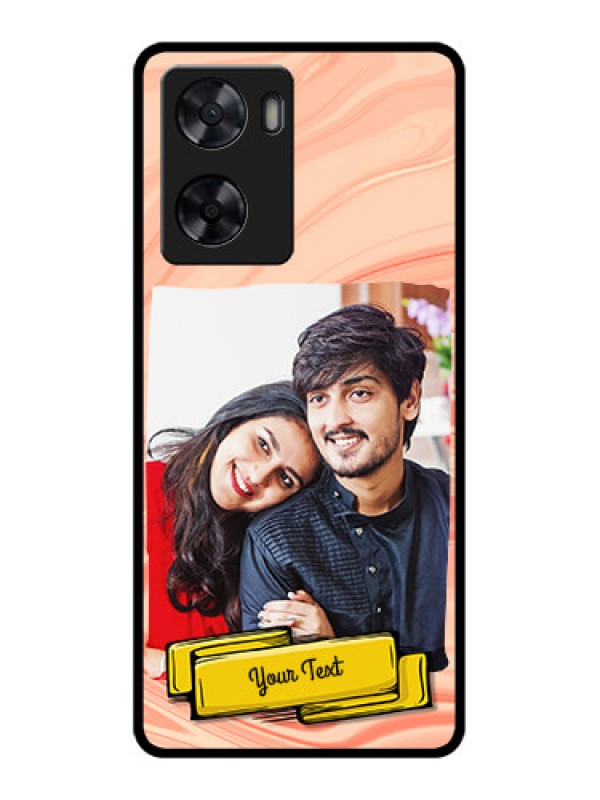 Custom Oppo A77s Personalized Glass Phone Case - Marble Texture Design