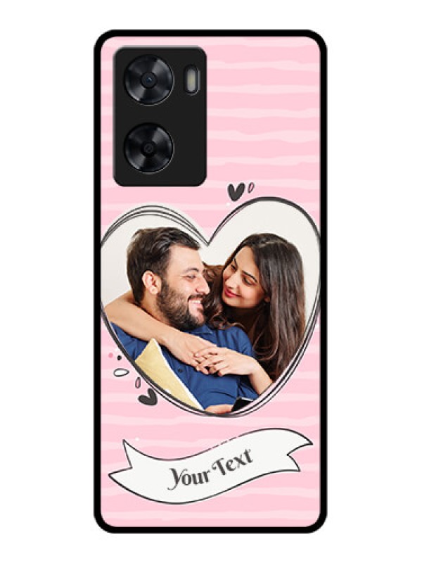 Custom Oppo A77s Custom Glass Phone Case - Vintage Heart Design