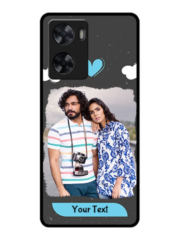 Custom Oppo A77s Custom Glass Phone Case - Splashes with love doodles Design