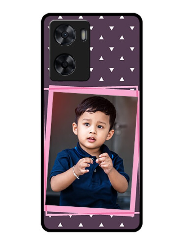 Custom Oppo A77s Custom Glass Mobile Case - Triangle Pattern Dotted Design