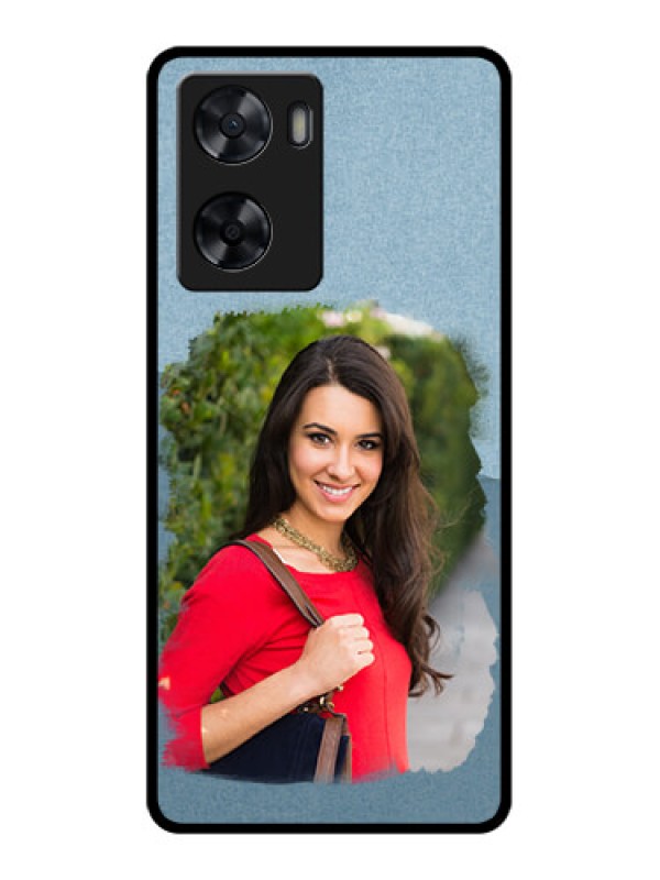 Custom Oppo A77s Custom Glass Mobile Case - Grunge Line Art Design