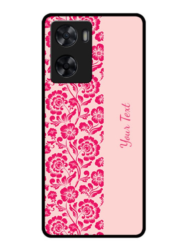 Custom Oppo A77s Custom Glass Phone Case - Attractive Floral Pattern Design