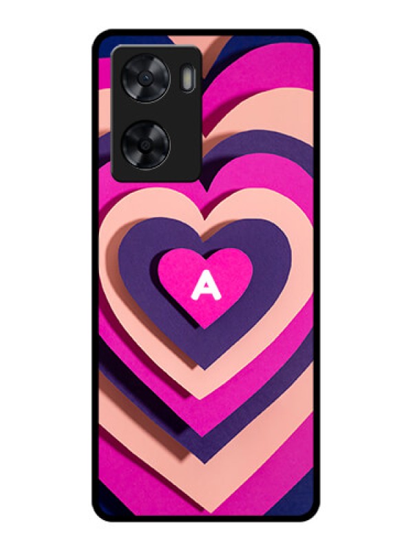 Custom Oppo A77s Custom Glass Mobile Case - Cute Heart Pattern Design