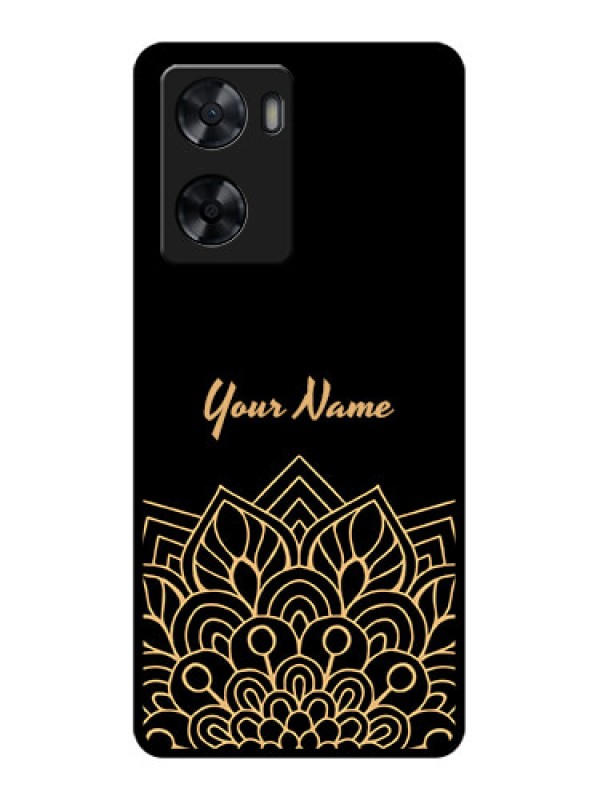 Custom Oppo A77s Custom Glass Phone Case - Golden mandala Design