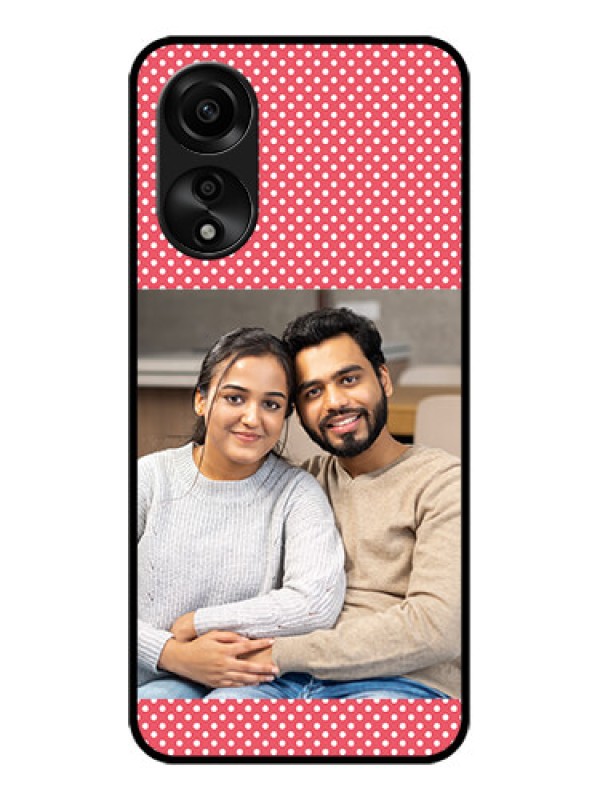 Custom Oppo A78 4G Custom Glass Phone Case - White Dotted Design