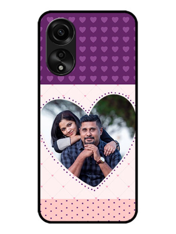 Custom Oppo A78 4G Custom Glass Phone Case - Violet Love Dots Design