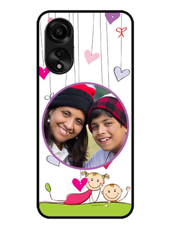 Custom Oppo A78 4G Photo Printing on Glass Case - Cute Kids Phone Case Design