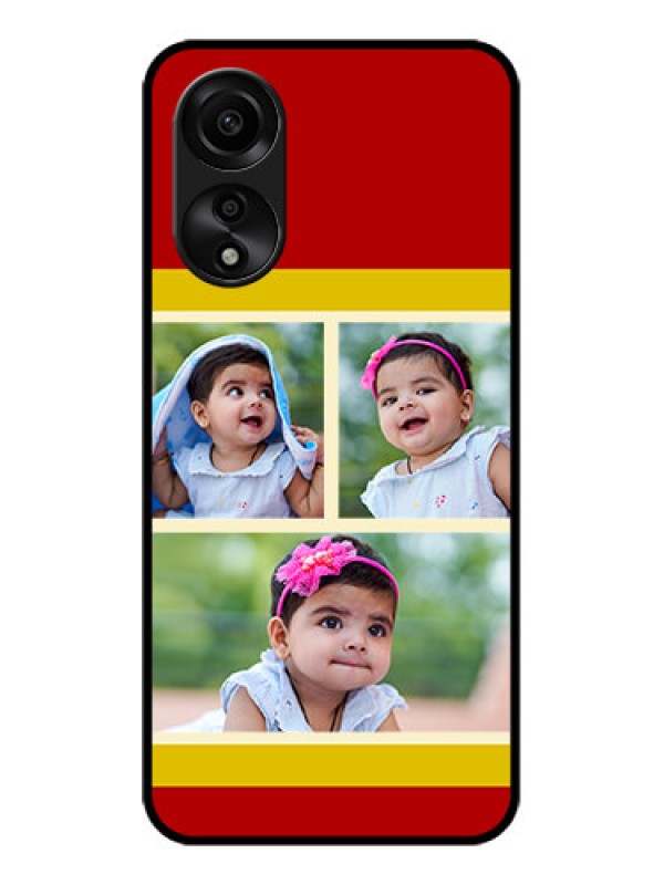 Custom Oppo A78 4G Custom Glass Mobile Case - Multiple Pic Upload Design