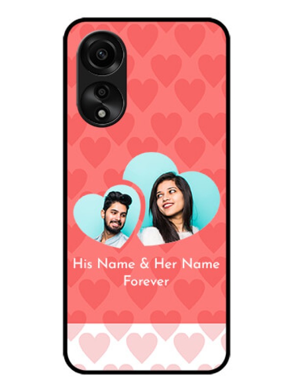 Custom Oppo A78 4G Personalized Glass Phone Case - Couple Pic Upload Design