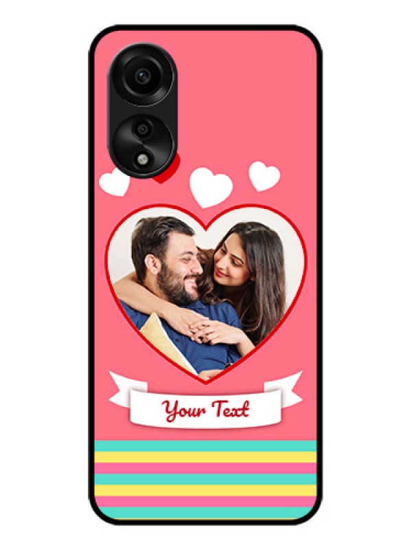 Custom Oppo A78 4G Photo Printing on Glass Case - Love Doodle Design