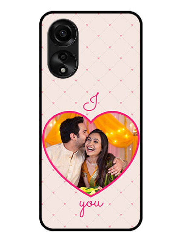 Custom Oppo A78 4G Custom Glass Mobile Case - Heart Shape Design
