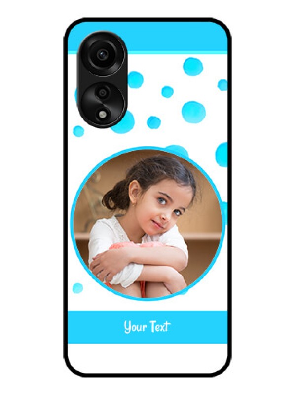 Custom Oppo A78 4G Photo Printing on Glass Case - Blue Bubbles Pattern Design