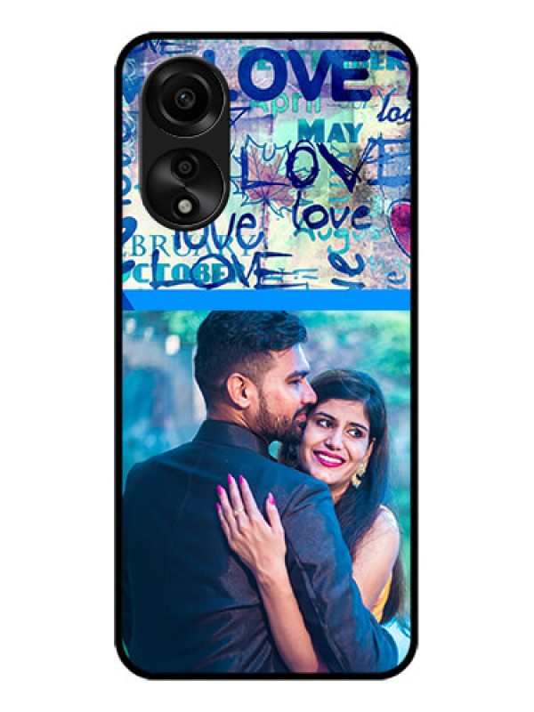 Custom Oppo A78 4G Custom Glass Mobile Case - Colorful Love Design