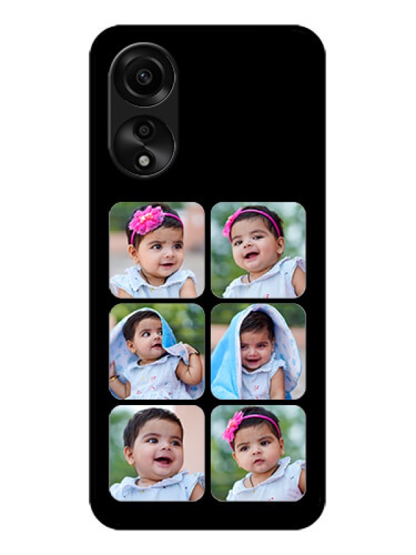 Custom Oppo A78 4G Photo Printing on Glass Case - Multiple Pictures Design