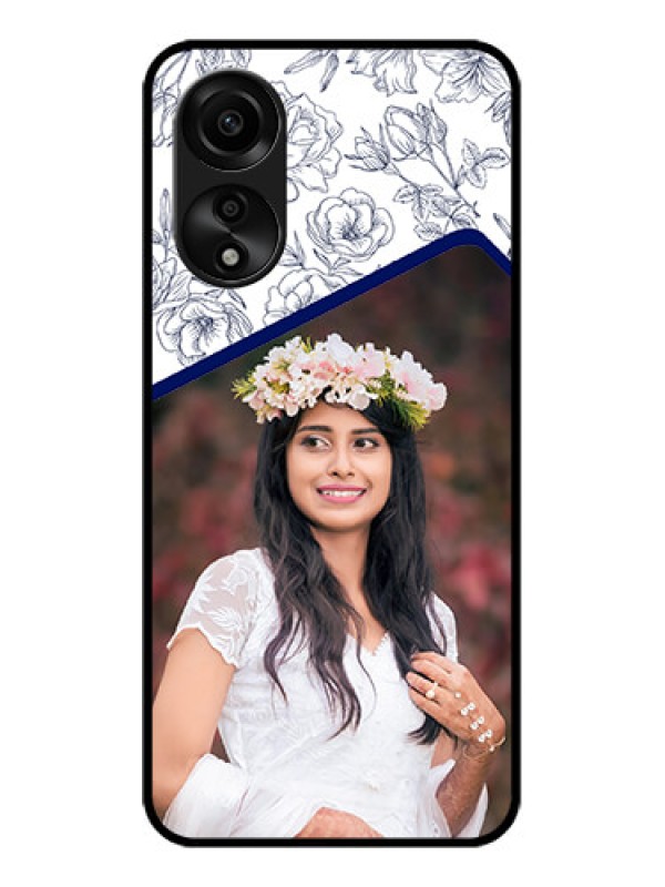 Custom Oppo A78 4G Personalized Glass Phone Case - Premium Floral Design
