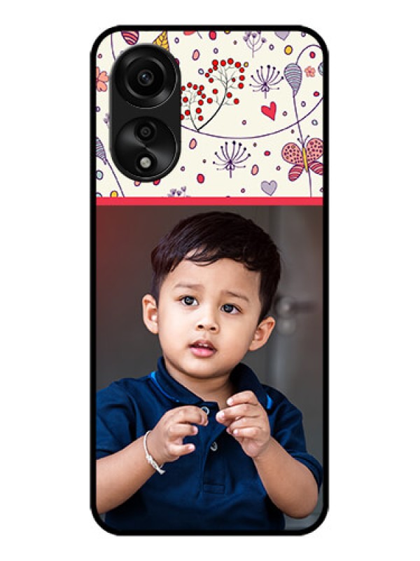 Custom Oppo A78 4G Custom Glass Mobile Case - Premium Floral Design