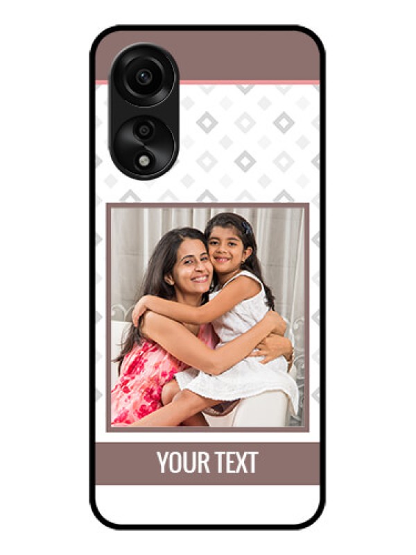 Custom Oppo A78 4G Photo Printing on Glass Case - Simple Diamond Design