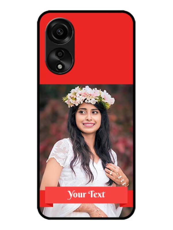 Custom Oppo A78 4G Custom Glass Phone Case - Simple Red Color Design