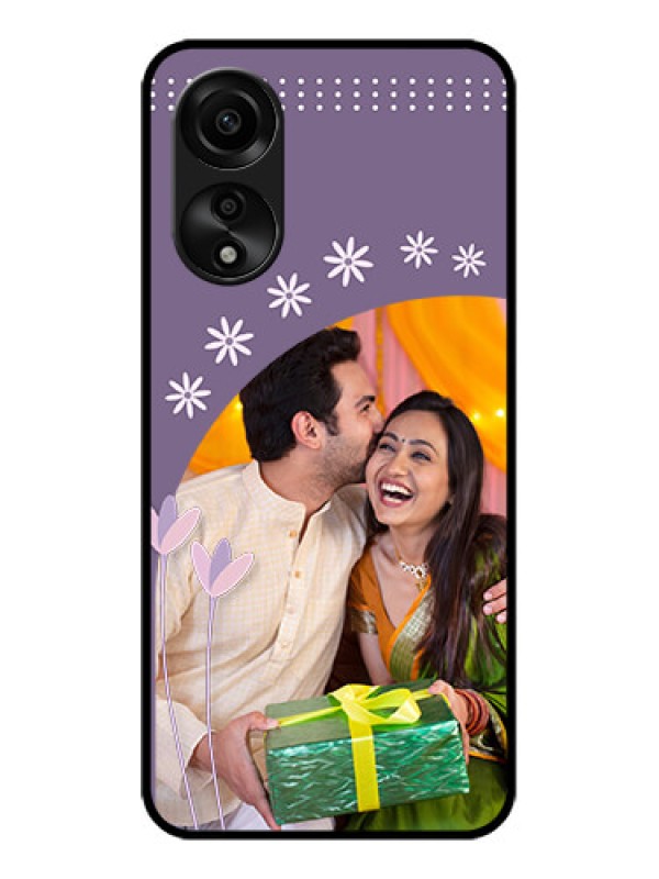 Custom Oppo A78 4G Custom Glass Mobile Case - Lavender flowers design