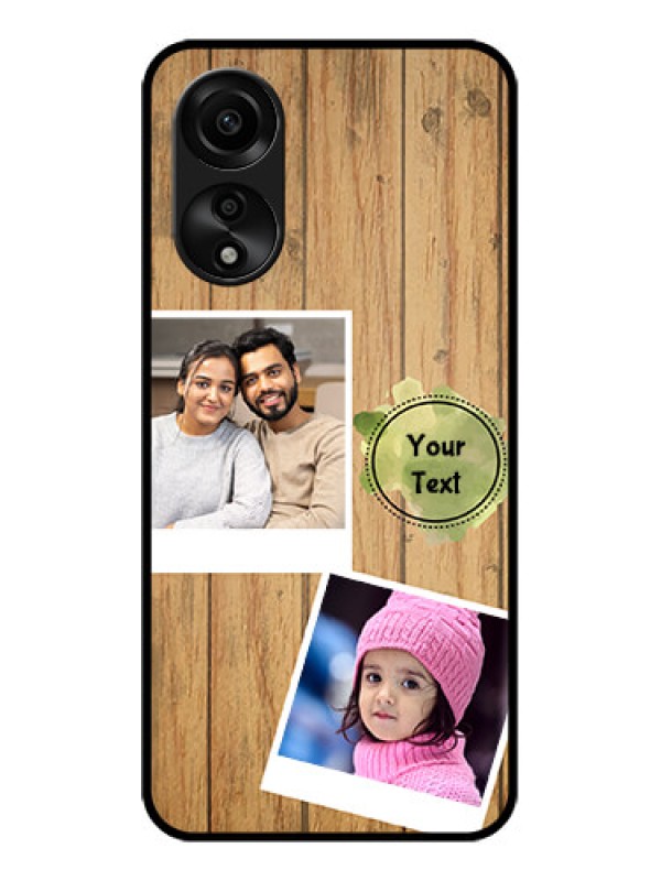 Custom Oppo A78 4G Custom Glass Phone Case - Wooden Texture Design