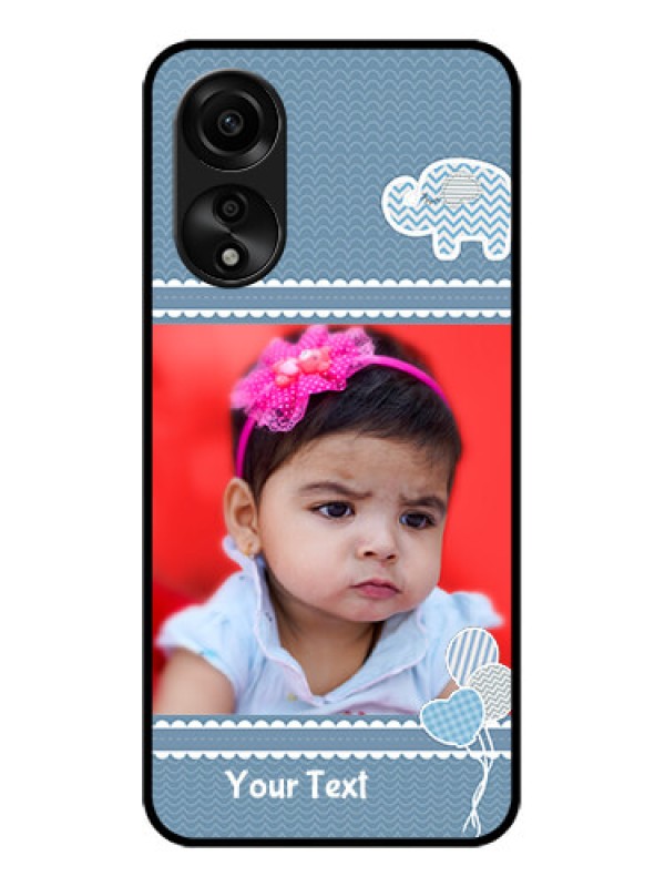 Custom Oppo A78 4G Photo Printing on Glass Case - with Kids Pattern Design