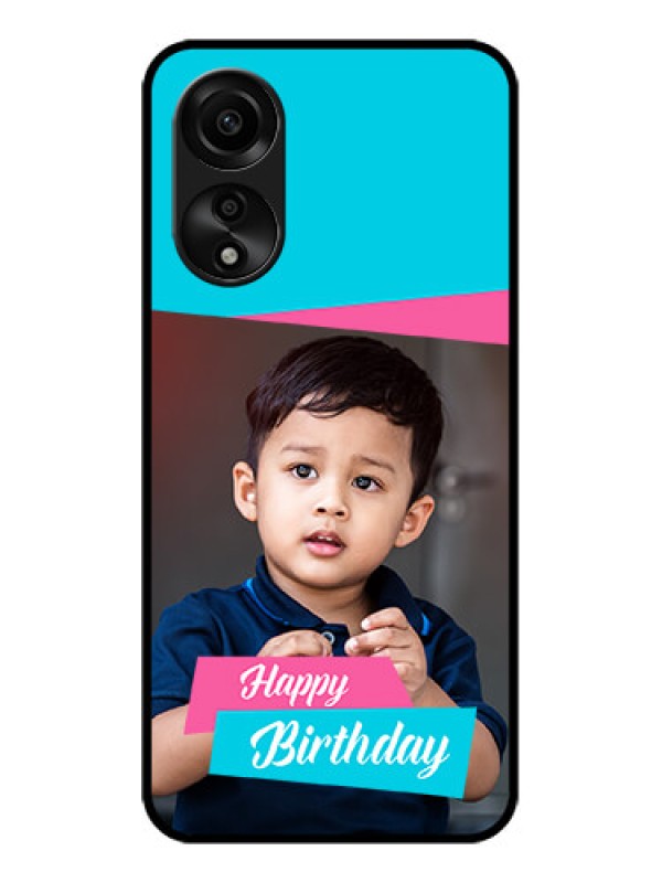 Custom Oppo A78 4G Personalized Glass Phone Case - Image Holder with 2 Color Design