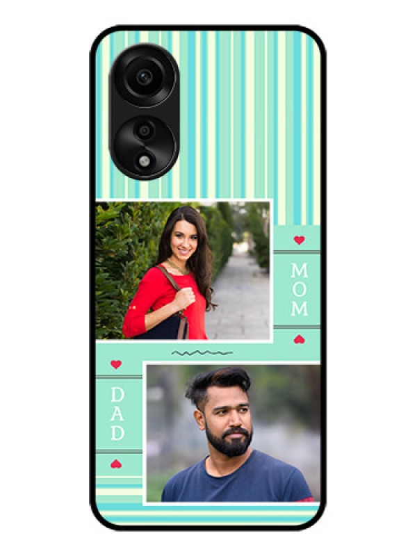 Custom Oppo A78 4G Custom Glass Phone Case - Mom & Dad Pic Design