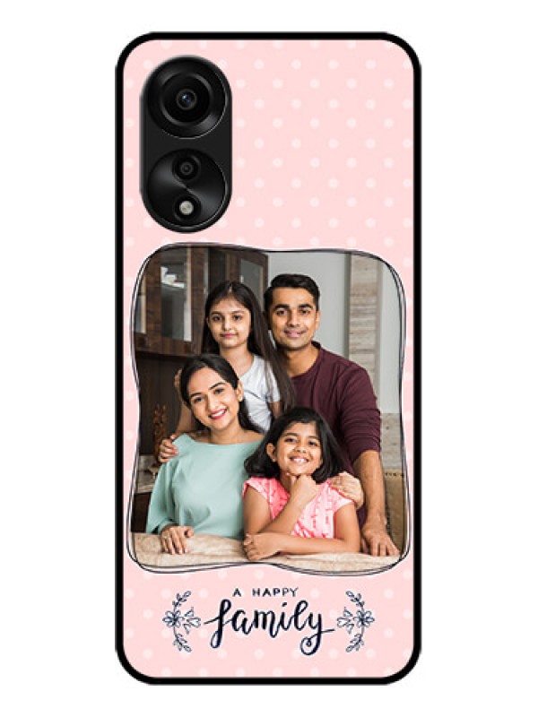 Custom Oppo A78 4G Custom Glass Phone Case - Family with Dots Design