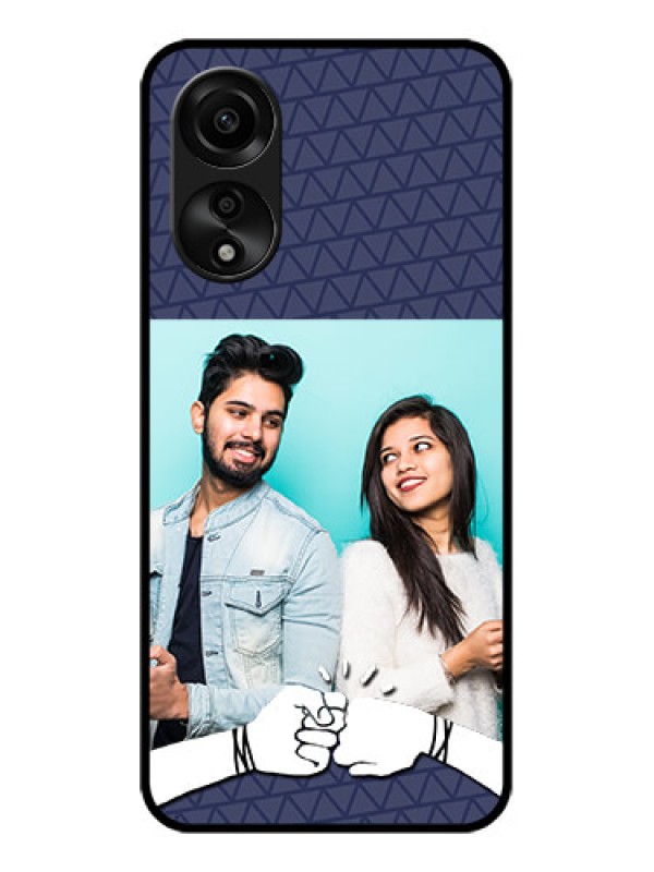 Custom Oppo A78 4G Photo Printing on Glass Case - with Best Friends Design