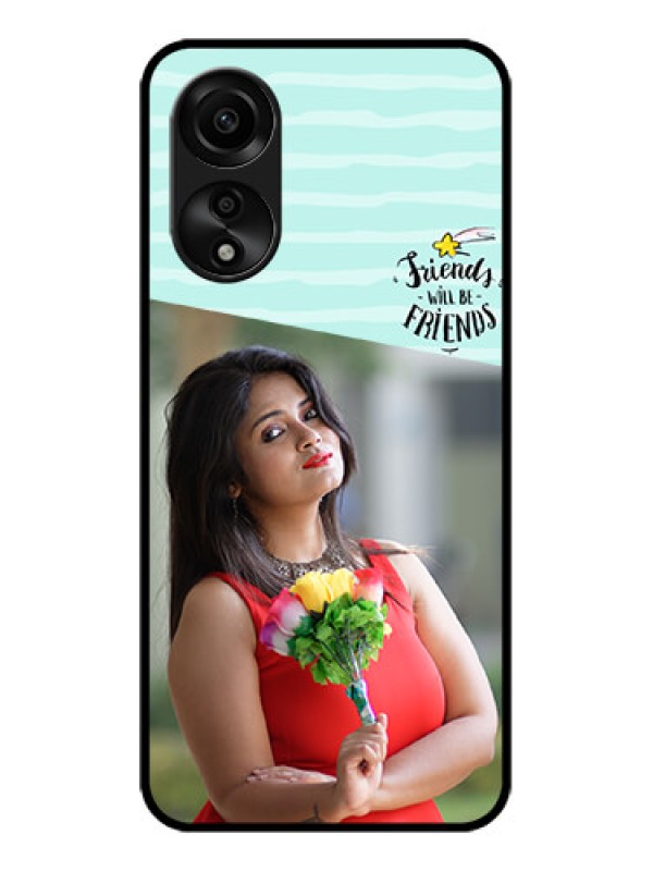 Custom Oppo A78 4G Custom Glass Phone Case - Friends Picture Icon Design
