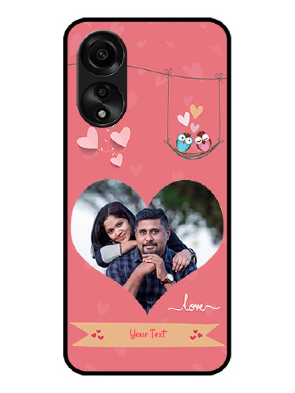 Custom Oppo A78 4G Personalized Glass Phone Case - Peach Color Love Design