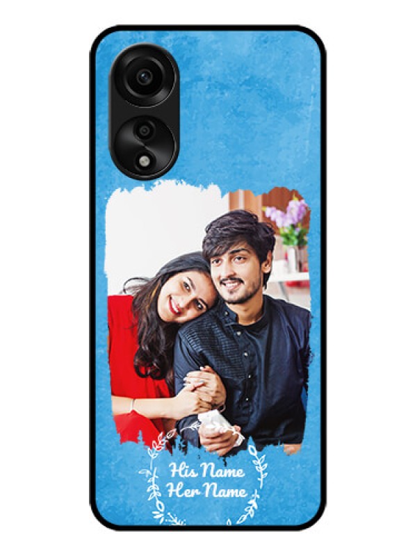 Custom Oppo A78 4G Custom Glass Phone Case - Blue Color Vintage Design