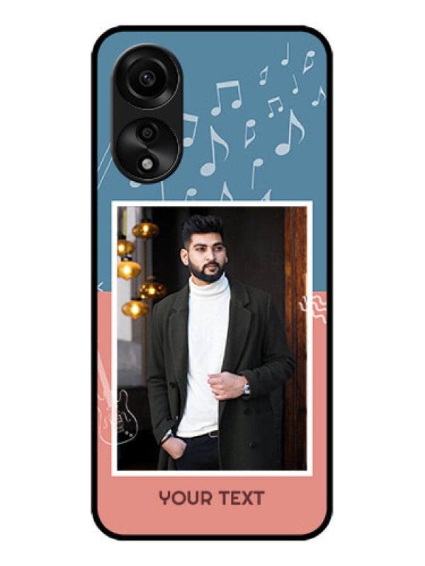 Custom Oppo A78 4G Photo Printing on Glass Case - with Color Musical Note Design