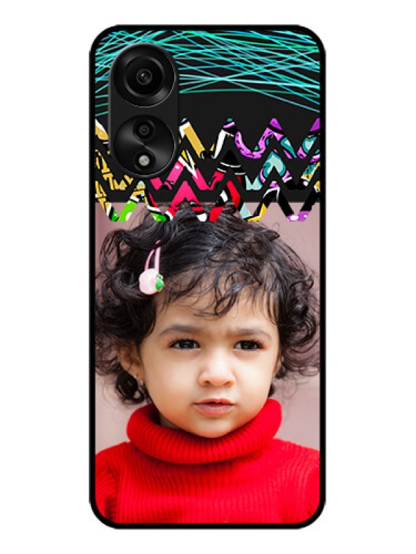 Custom Oppo A78 4G Personalized Glass Phone Case - Neon Abstract Design