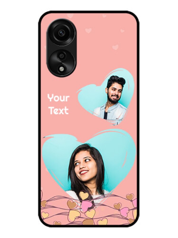 Custom Oppo A78 4G Custom Glass Mobile Case - Love Doodle Design
