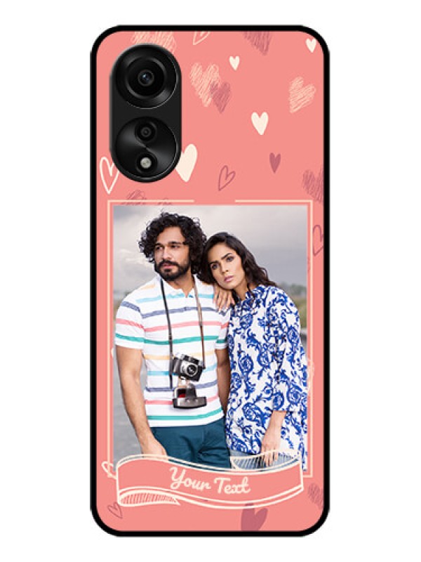 Custom Oppo A78 4G Custom Glass Phone Case - Love doodle art Design