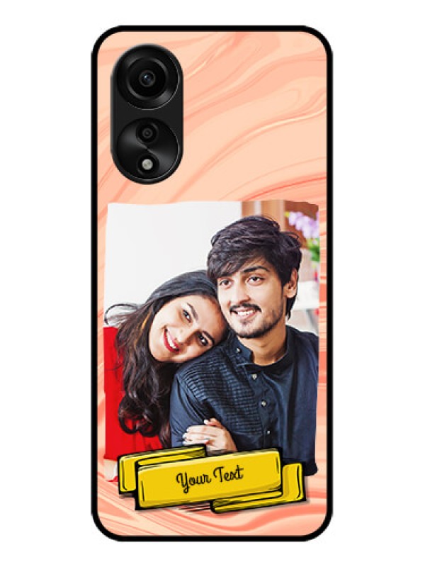 Custom Oppo A78 4G Personalized Glass Phone Case - Marble Texture Design