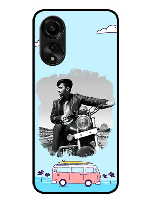 Custom Oppo A78 4G Photo Printing on Glass Case - Travel & Adventure Design