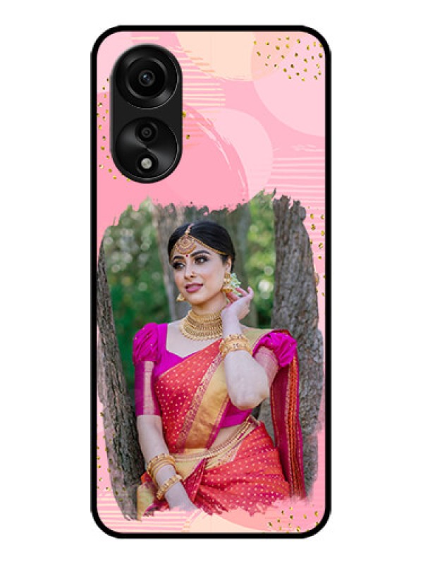 Custom Oppo A78 4G Personalized Glass Phone Case - Gold Glitter Splash Design