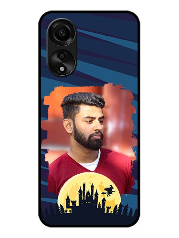 Custom Oppo A78 4G Photo Printing on Glass Case - Halloween Witch Design